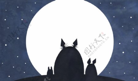 龙猫夜景图片