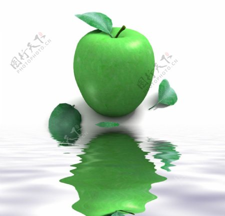 水波倒影苹果图片