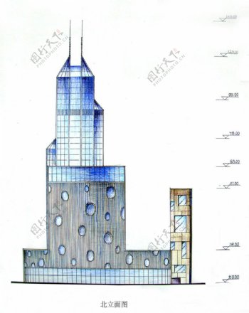 建筑立面手绘效果图图片