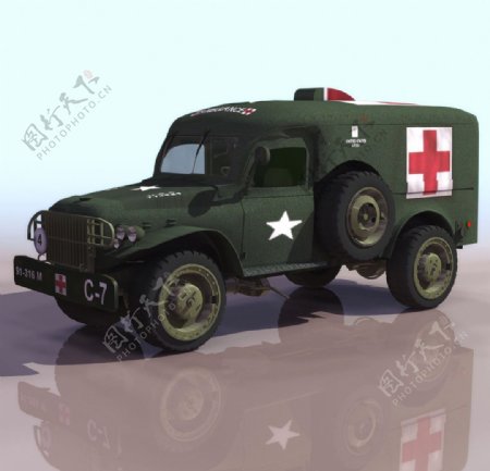 军用救护车3d模型图片