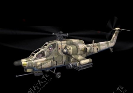 武装直升机3D模型图片