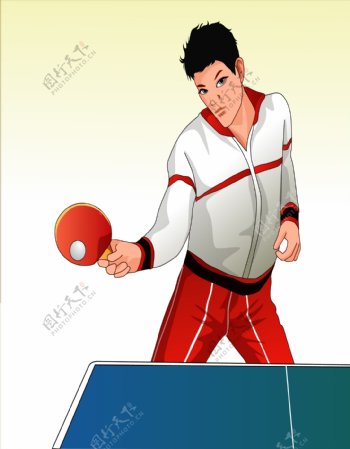 乒乓球比赛人物图片