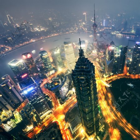 上海浦东夜景图片