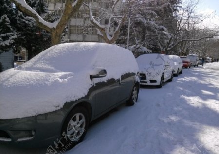 被雪没过的汽车图片