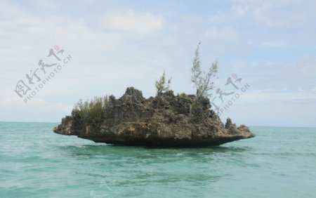 海上礁石图片
