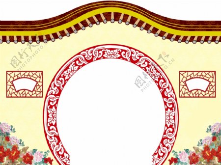 婚礼中式拱门图片