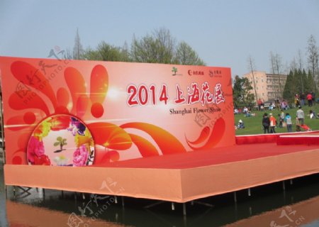 上海植物园2014花展开幕背景图片