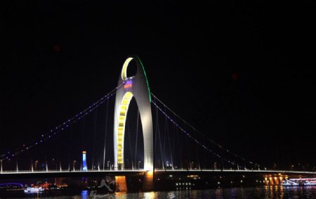 珠江夜景猎德桥图片