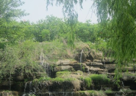 竹泉村瀑布图片