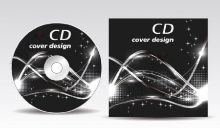 黑色动感线条光线cd光盘封面图片