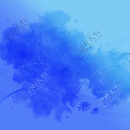 蓝色水彩渲染抽象背景图片