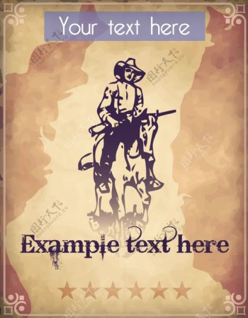 西部牛仔海报背景图片