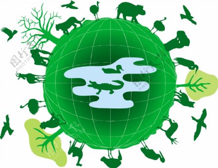 绿色地球环保背景图片