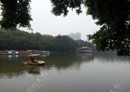 东莞人民公园人工湖图片