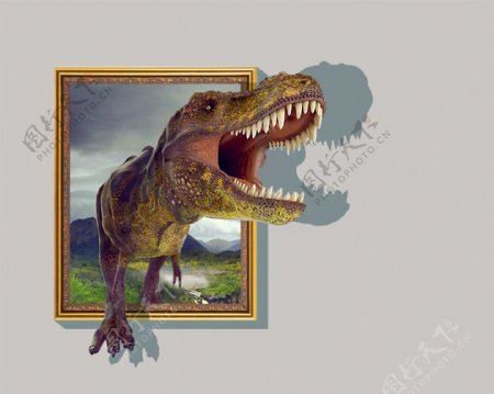 卡通3D画恐龙图片