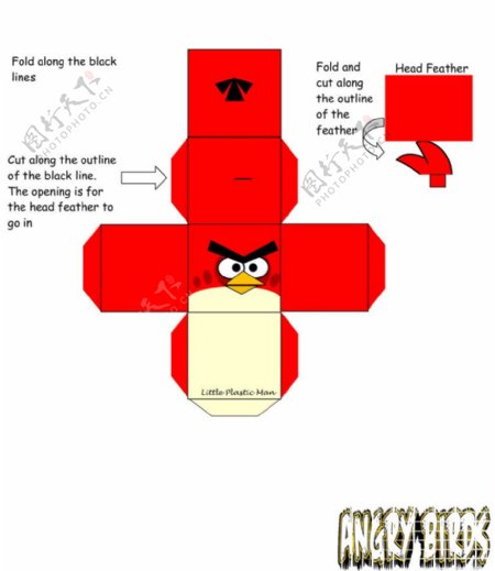 愤怒的小鸟红鸟包装箱设计图片