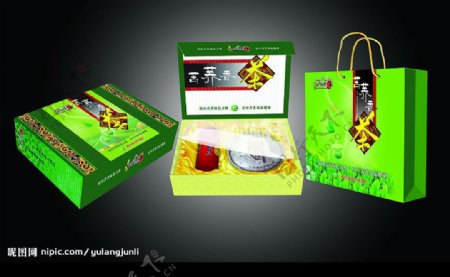 苦荞香茶包装盒包装袋设计图片