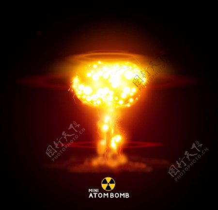 核武器爆炸矢量素材图片
