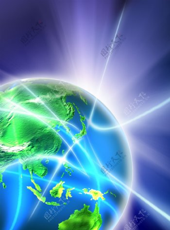 动感光线地球商务科技背景图片
