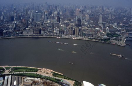 上海俯瞰市中心城区美景图片