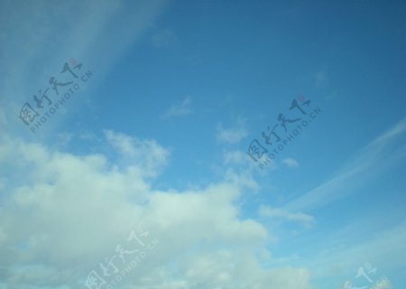 蓝天天空云朵白云蓝色云团图片