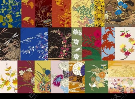 日本传统图案合集3花卉植物共22张图片