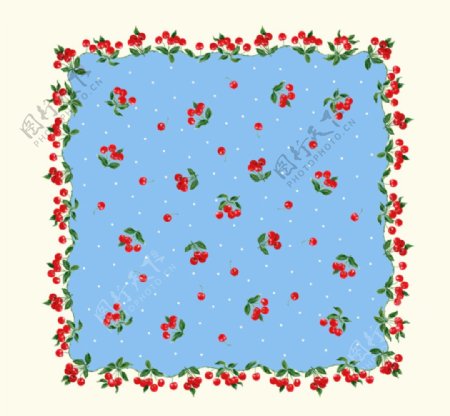 樱桃花边窗帘花纹地毯花纹图片