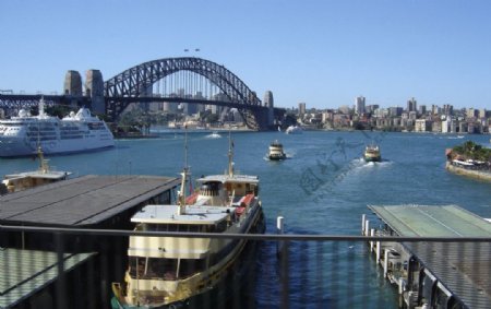 悉尼海港大桥远眺图片