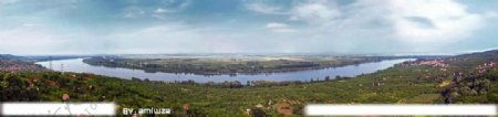 贝尔格莱德多瑙河全景图片