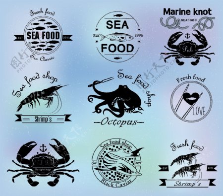 海鲜标签图片
