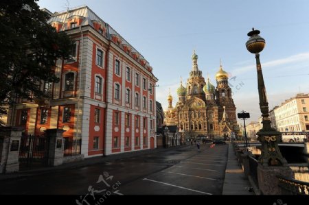 莫斯科东正教教堂和红房子图片
