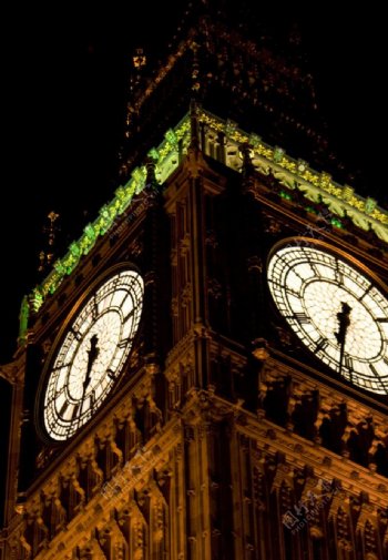 伦敦国会大厦大笨钟夜景图片