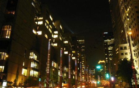 蒙特利尔圣凯瑟琳大街夜景图片