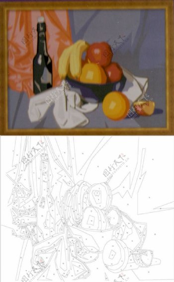 数字油画多彩水果盆25色规格36X46CM图片