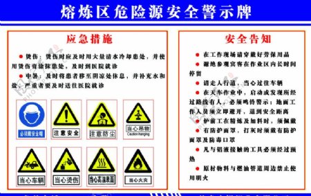 熔炼区安全警示牌图片
