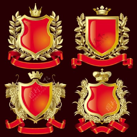 欧式皇冠盾牌矢量素材图片