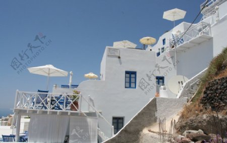 费拉爱琴海的酒店群图片