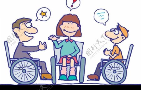 残疾人漫画图片