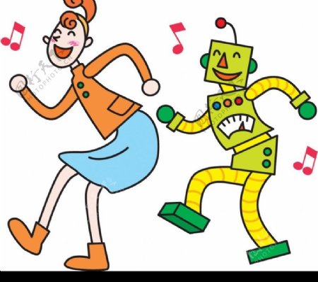 机器人与人跳舞图片