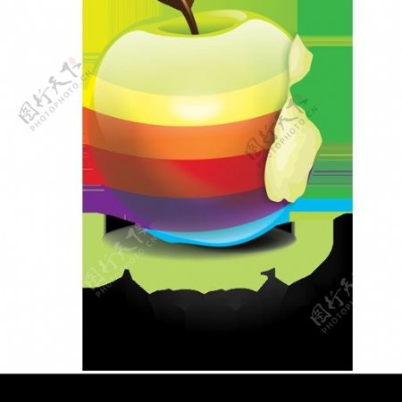 水晶彩虹苹果图标图片