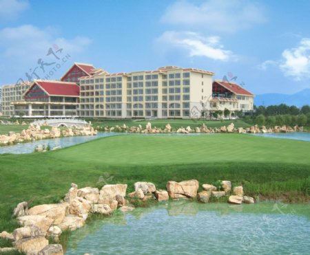 与高尔夫球场一体的酒店图片