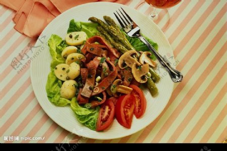 蔬菜沙拉西餐食物高精度素材图片