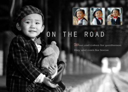 2010摩登宝贝系列儿童样册模板之小城故事跨页儿童模板图片