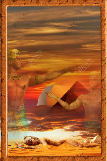 古埃及背景模板图片