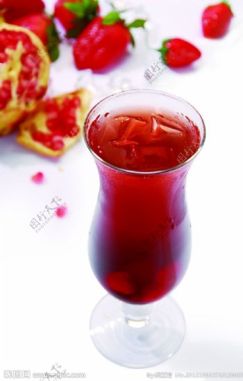 石榴红莓经茶图片