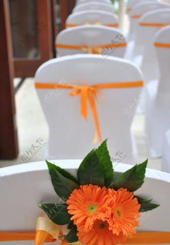 椅子菊花婚礼图片
