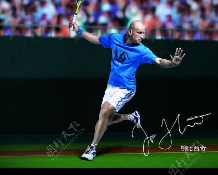 网球运动服柳西比奇李宁网球鞋图片