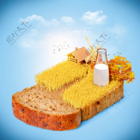 面包创意广告图片