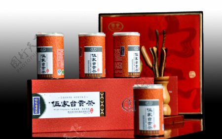 伍家台贡茶红色包装展示图图片