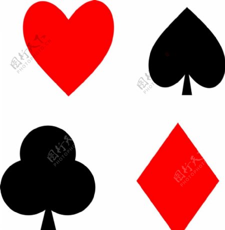 扑克牌4个花色图片
